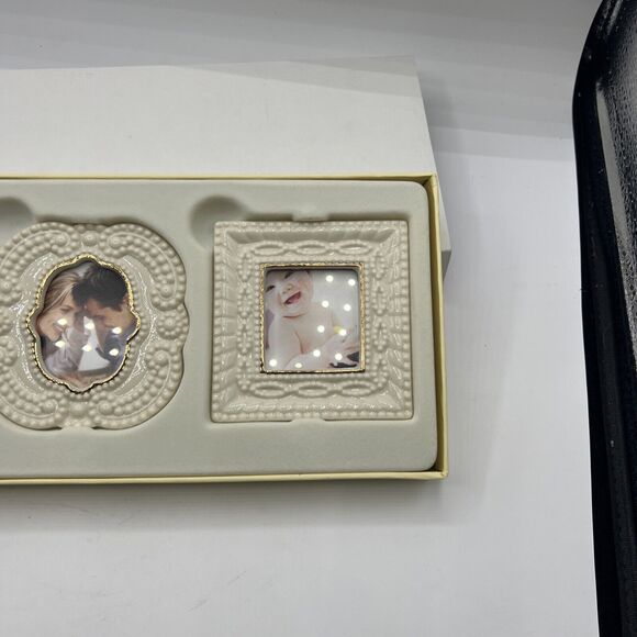 Classic Lenox 3 Pc. Beaded Frame Set Open Box Simply Elegant - Picture 4 of 5